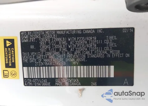 2014 Lexus Rx 350 from USA, damaged, VIN 2T2ZK1BA9EC145169